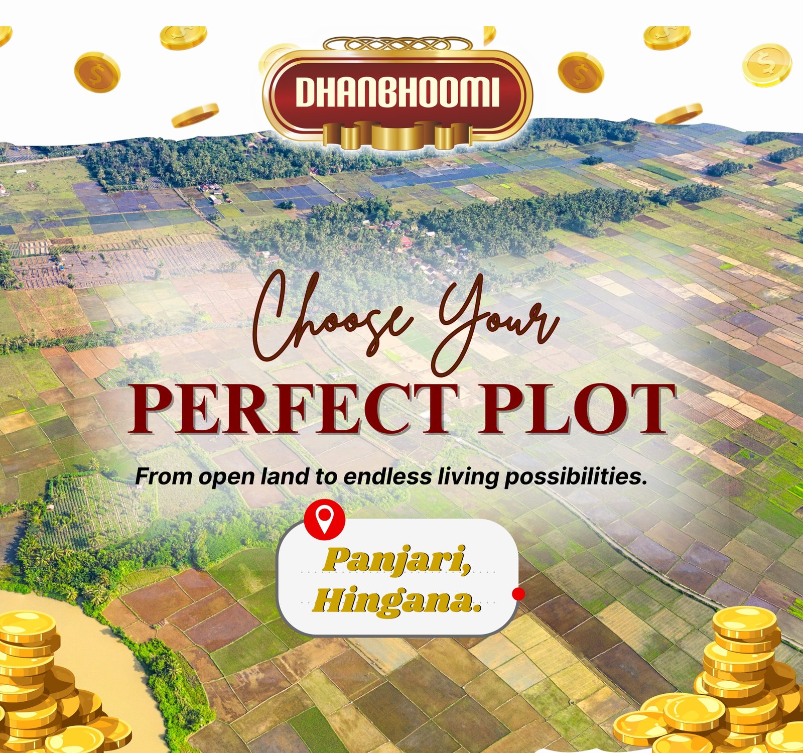 Dhanbhoomi residential plots for sale at Panjari, Hingna Nagpur – RERA approved project by Shree Shakti Infrastructures with NMRDA and CREDAI approval.